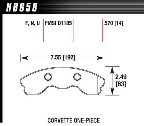 Hawk Brake HB658Z570 Performance Street Brake Pads (4)