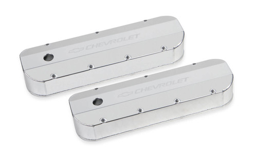 Holley 241-278 BBC Billet Rail Fab. Alm Valve Covers w/.125 Hole