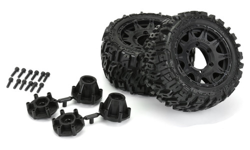 Proline Racing 1015910 Trencher LP 2.8" All Terrain Tires Mounted on Raid Black