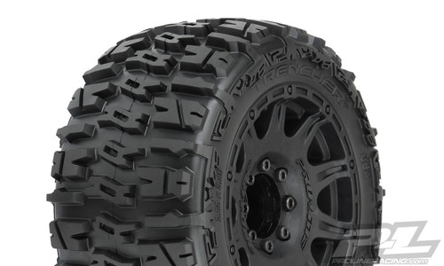 Proline Racing 1017510 Trencher LP 3.8" All Terrain Tires, Mounted on Raid Black