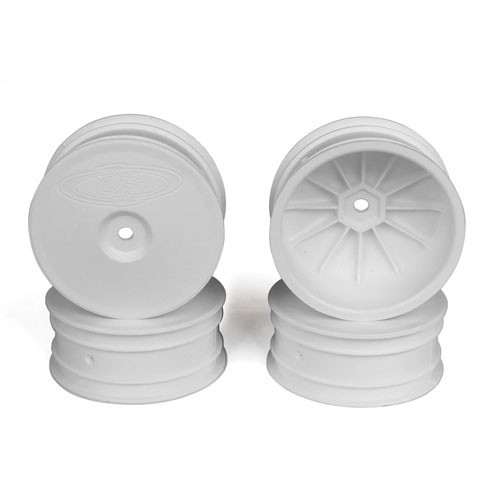 DE Racing SB4A4W Speedline Buggy Wheels for AE B64 and TLR22 3.0 Front, White