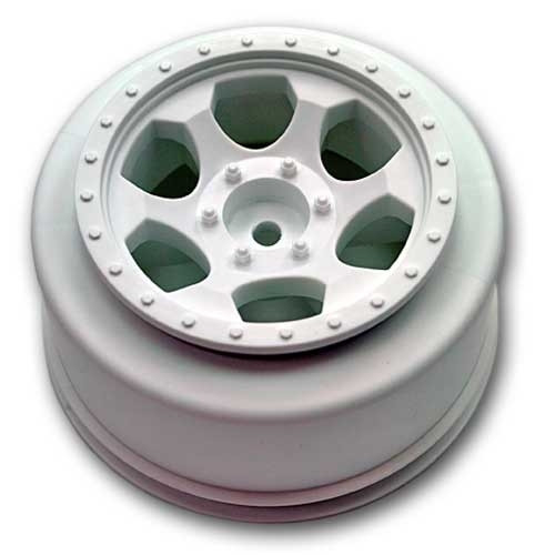 DE Racing SCTRW Trinidad SC White Wheels Fits Slash 4X4, Blitz, Ultima SC