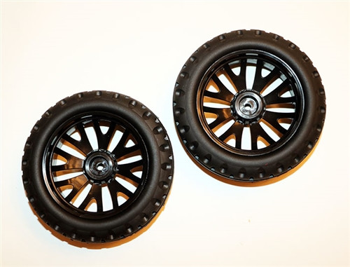 DHK Hobby 8142-802 Front Tires Glued/Mounted on Black Wheels (pr.): Cage-R