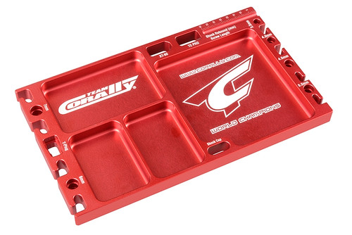 Corally 16306 CNC Aluminum Multi-Purpose Ultra Parts Tray; Red