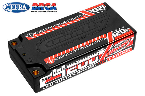 Corally 49600 4200mAh 7.6v 2S 120C Voltax LCG Shorty Hardcase Lipo