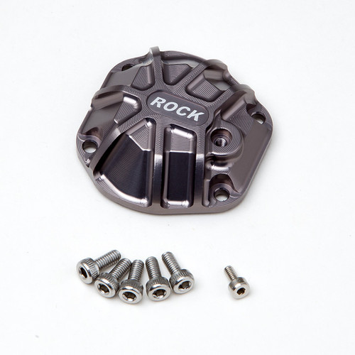 Gmade 30014 3D Machined Differential Cover (Titanium Gray) for GS01 Axle.