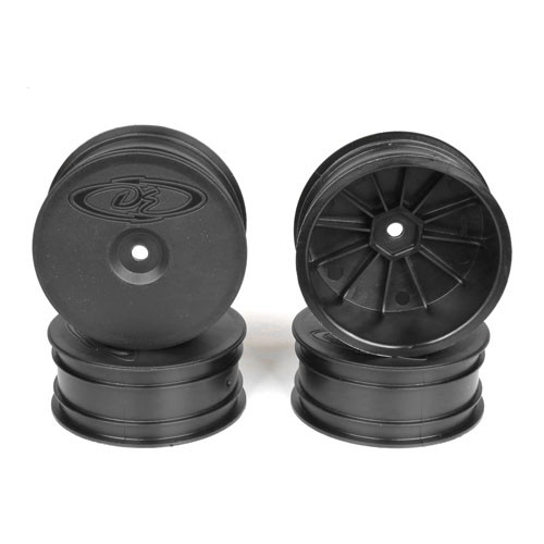 DE Racing SB4L4B Speedline Buggy Wheels, Black For Losi 22-4 and Tekno EB410