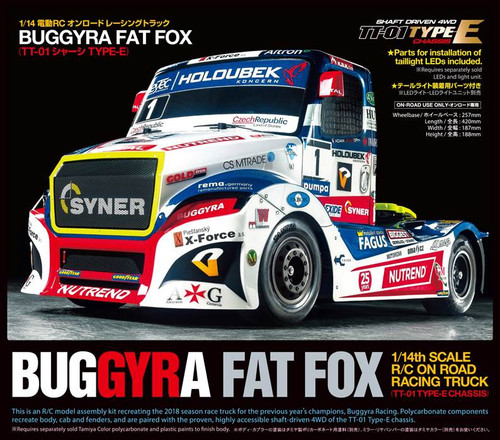Tamiya 58661 Buggyra Fat Fox On Road Racing Truck Kit, TT-01 Type E
