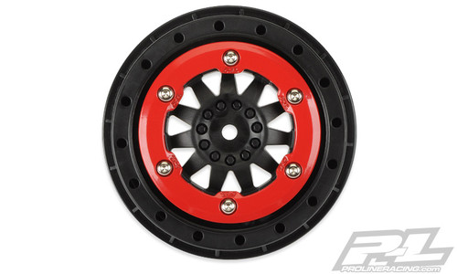Proline Racing 274503 Protrac F-11 2.2"/3.0" Red/ Black Bead Loc Wheels