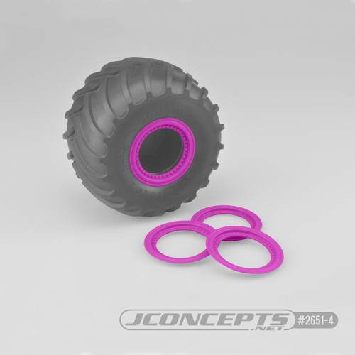 J Concepts 26514 Tribute Pink Wheel Mock Beadlock Rings Glue-on-Set (4)