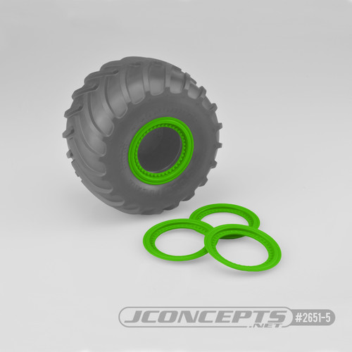 J Concepts 26515 Tribute Green Wheel Mock Beadlock Rings Glue-on-Set (4)