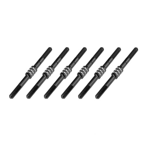 J Concepts 2740 B6.1 Fin Titanium Turnbuckle Set, Black, (6pcs)