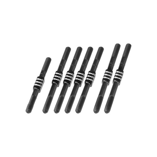 J Concepts 2741 B74 Fin Titanium Turnbuckle Set, Black, (7pcs)