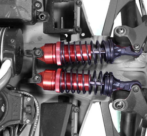 Racers Edge 1923R Revo Alum 100mm Adjustable Shocks (pr.) - Red