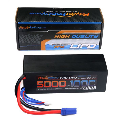 Power Hobby 6S5000100CEC5HCS 6S 22.2V 5000MAH 100C W EC5 Hard Case