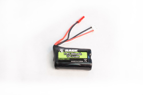Rage R/C B1122 7.4v, 360mAh Li-ion Battery: Aqua Dart