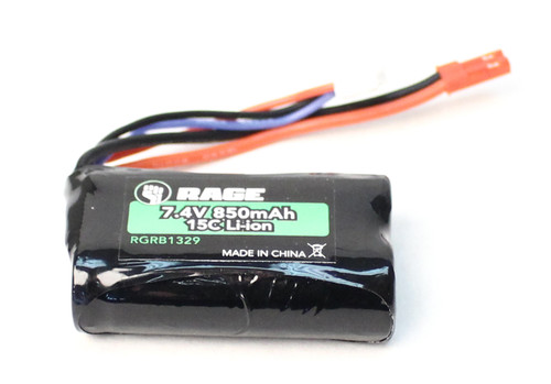 Rage R/C B1329 7.4V 2S 850mAh Battery w/ JST Connector: Eclipse