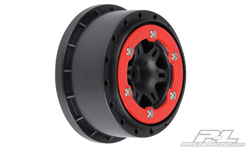 Proline Racing 271504 Sixer 2.2/3.0 Red / Black Bead-Loc Rear Wheels (2)