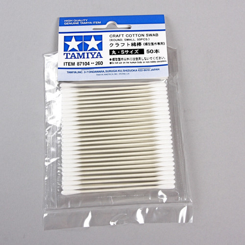 Tamiya 87104 Craft Cotton Swab Round / Small  50pcs