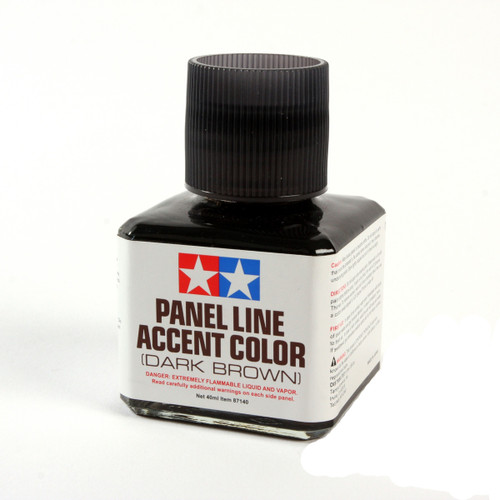 Tamiya 87140 Panel Line Accent Color Dark Brown Paint, 40ml Bottle