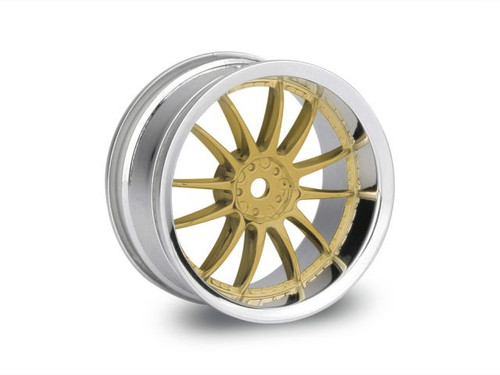 Gold and Chrome 26mm HPI Racing 3298 Work XSA 02 C Wheels