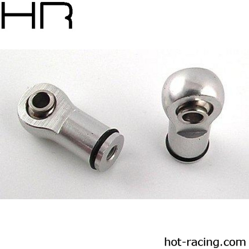 Hot Racing RVO154M08 Silver Ball Type Aluminum Shock Ends