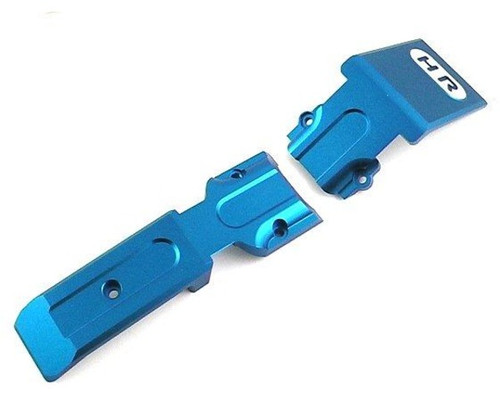 Hot Racing RVO331F06 Aluminum Front Skid Plate (Blue), for Traxxas Revo