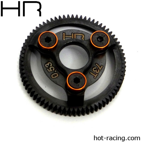 Hot Racing STE873 Steel 73T 48P Spur Gear Slash, Orange