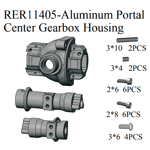 Redcat Racing 11405 Aluminum Portal Center Gearbox Housing for Gen8 Scout