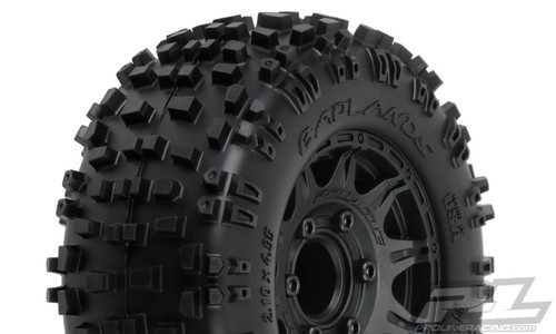 Proline Racing 117310 Badlands 2.8" All Terrain Tires Mounted on Raid Black