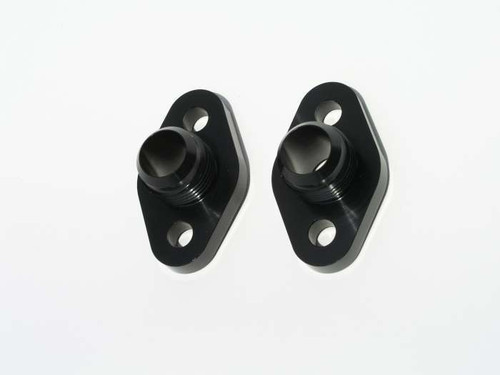 Meziere WP8112ANS SBC #12 Water Pump Port Adapters - Black (2pk)