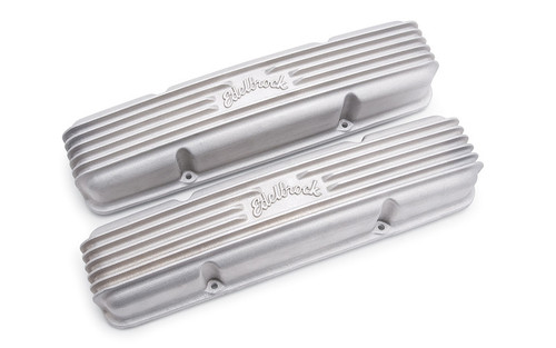 Edelbrock 41459 Valve Cover Kit Classic Finned SBC 59-86