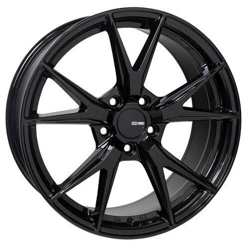 Enkei 523-775-6545BK Phoenix Gloss Black Performance Wheel 17x7.5 5x114.3 45mm Offset 72.6mm Bore