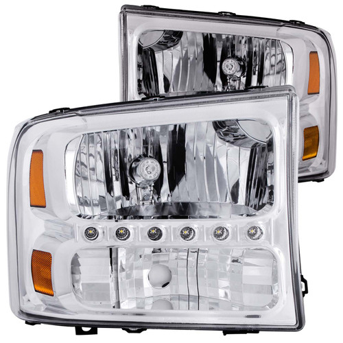 ANZO 111088 ANZO 2000-2004 Ford Excursion Crystal Headlights Chrome w/ LED 1pc