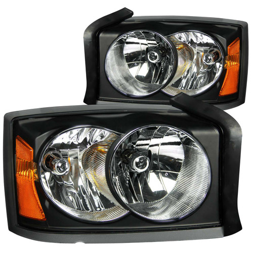 ANZO 111105 ANZO 2005-2006 Dodge Dakota Crystal Headlights Black