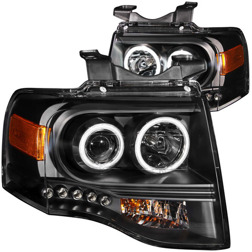 ANZO 111113 ANZO 2007-2014 Ford Expedition Projector Headlights w/ Halo Black