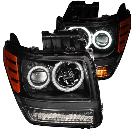 ANZO 111145 ANZO 2007-2012 Dodge Nitro Projector Headlights w/ Halo Black (CCFL) G2