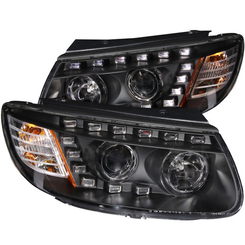ANZO 111237 ANZO 2007-2007 Hyundai Santa Fe Projector Headlights w/ LED Black
