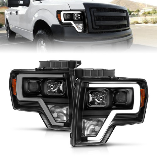 ANZO 111443 ANZO 2009-2014 Ford F-150 Projector Light Bar H.L Black Amber