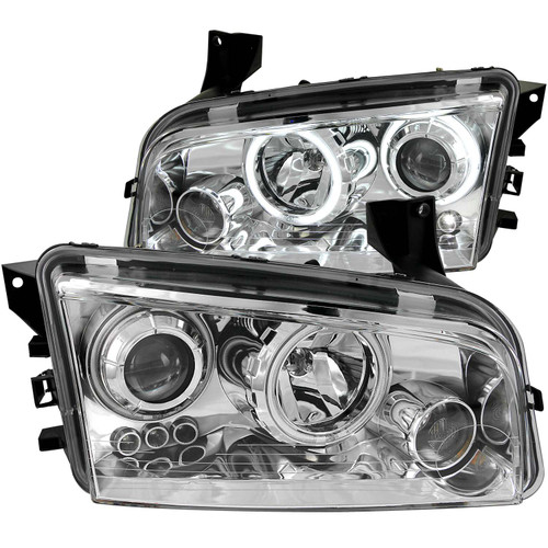 ANZO 121217 ANZO 2006-2010 Dodge Charger Projector Headlights w/ Halo Chrome (CCFL)