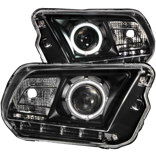 ANZO 121323 ANZO 2010-2014 Ford Mustang Projector Headlights w/ Halo Black (CCFL)