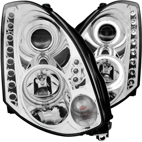 ANZO 121364 ANZO 2003-2007 Infiniti G35 Projector Headlights w/ Halo Chrome (CCFL) (HID Compatible)