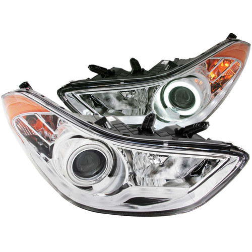 ANZO 121455 ANZO 2011-2014 Hyundai Elantra Projector Headlights w/ Halo Chrome (CCFL)