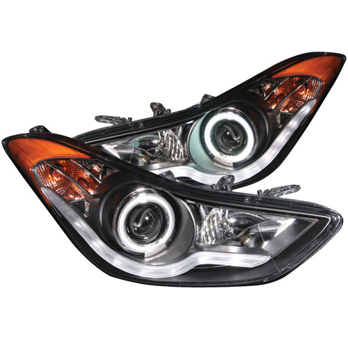 ANZO 121456 ANZO 2011-2014 Hyundai Elantra Projector Headlights w/ Halo Black (CCFL)