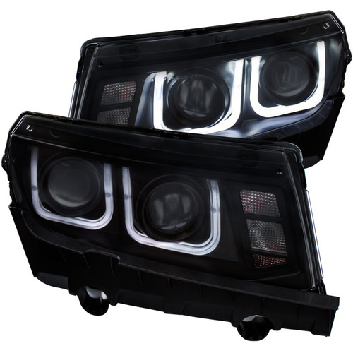 ANZO 121508 ANZO 2014-2015 Chevrolet Camaro Projector Headlights w/ U-Bar Black