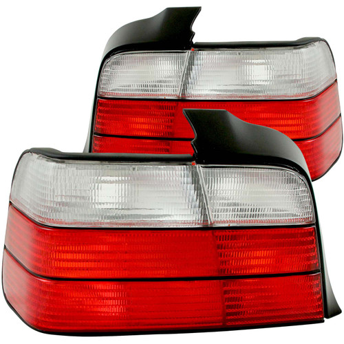 ANZO 221216 ANZO 1992-1998 BMW 3 Series E36 Taillights Red/Clear