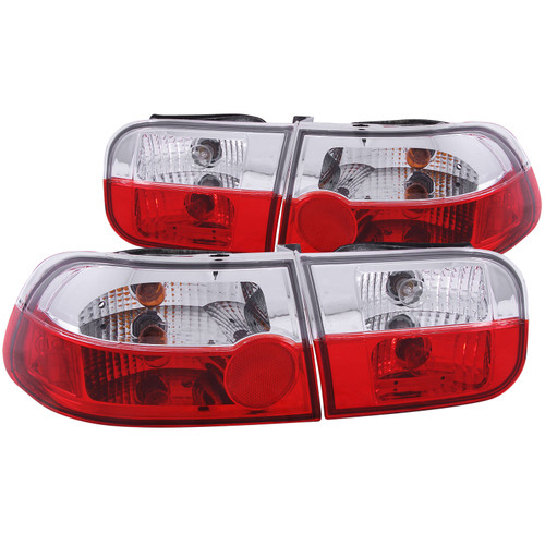 ANZO 221220 ANZO 1992-1995 Honda Civic Taillights Red/Clear