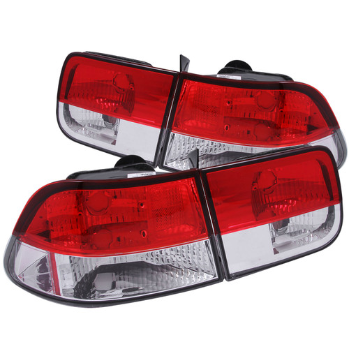 ANZO 221222 ANZO 1996-2000 Honda Civic Taillights Red/Clear