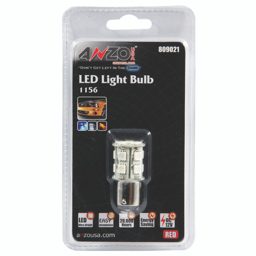 ANZO 809021 ANZO LED Bulbs Universal LED 1156 Red - 13 LEDs 1 3/4in Tall