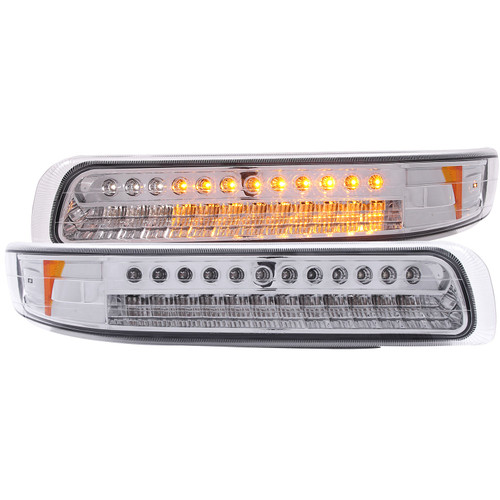 ANZO 511054 ANZO 1999-2002 Chevrolet Silverado 1500 LED Parking Lights Chrome w/ Amber Reflector